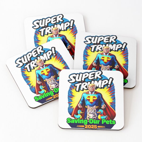 Item preview, Colorful Super Trump 2025 Protect Our Cats and Ducks - Vintage Pop Art Print designed and sold by Earth Nature Creations.