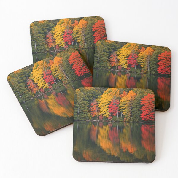 Item preview, A serene lake reflecting the vibrant colors of autumn foliage designed and sold by homydesign.