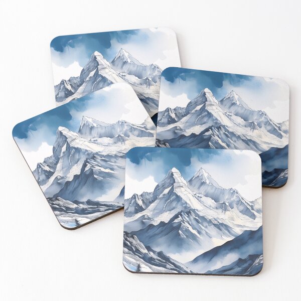 Item preview, A majestic mountain range with snow-capped peaks against a dramatic blue sky designed and sold by homydesign.
