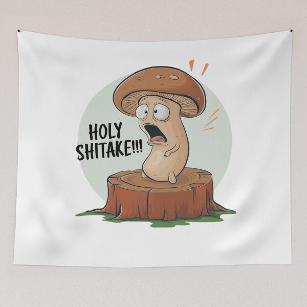 Item preview, Funny Mushroom T-Shirt, Holy Shitake Graphic, Humorous, Cute Punt, Novelty Gift Apparel, Comical Mushroom Design designed and sold by RiffRaffGraffix.