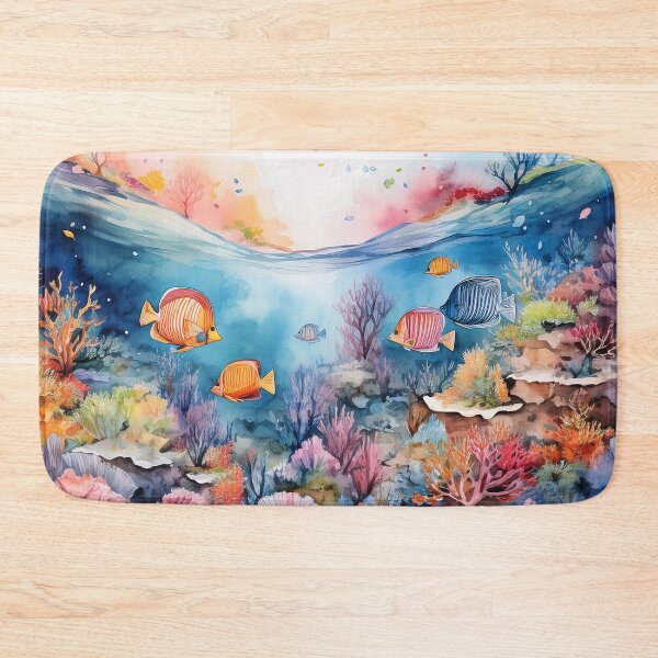 Item preview, A vibrant underwater scene with colorful coral reefs and fish designed and sold by homydesign.
