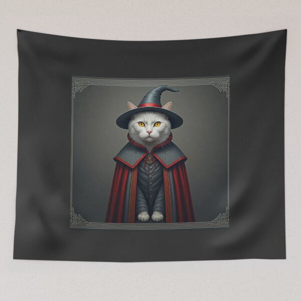 Item preview, The Feline Wizard: A Tarot Card of Magic and Mystery. Magical Cat Wizard - Amulet of Luck designed and sold by MarCreativArt.