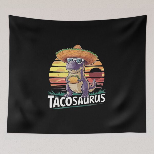 Item preview, Tacosaurus Dinosaur Holding Taco with Sombrero designed and sold by love3617.