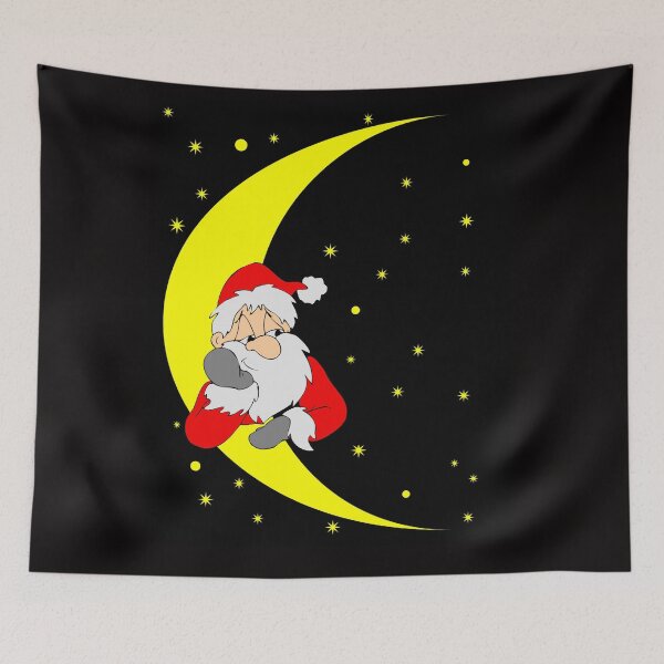 Item preview, Santa on The Moon Christmas Print designed and sold by posterbobs.