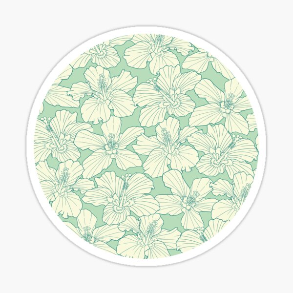 Item preview, Green dancing hibiscus pattern designed and sold by Elodantos.