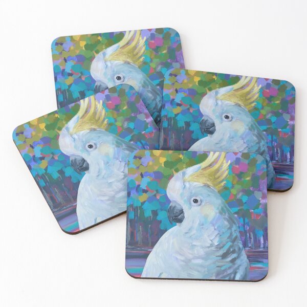 Item preview, Sulfa crested cockatoo painting designed and sold by Cat Leonard.