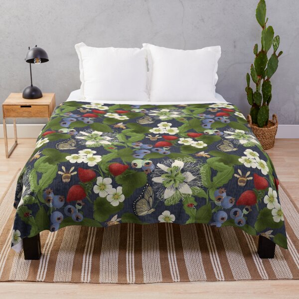 Item preview, Summer Garden on Navy designed and sold by Catherine Wallace Art.