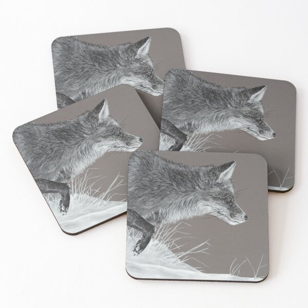 Item preview, Hunting Fox in Charcoal designed and sold by BoneOrchardArts.
