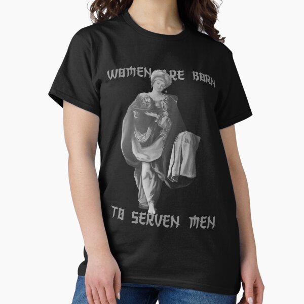 Vista previa del artículo con la obra «Las mujeres nacen para servir a los hombres Donald Trump», diseñado y vendido por M-Andrews.