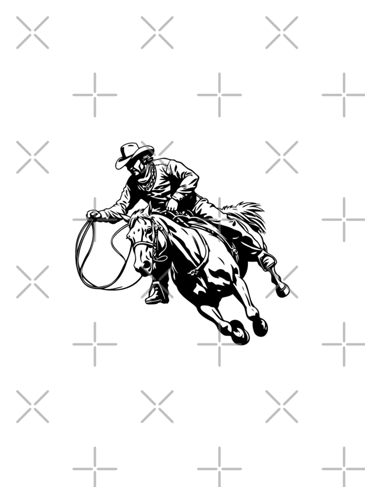 Thumbnail 4 of 4, iPhone Case, Cowboy Roping Rodeo Western Cattle Lasso Ropers Ranch designed and sold by inkoutninja.