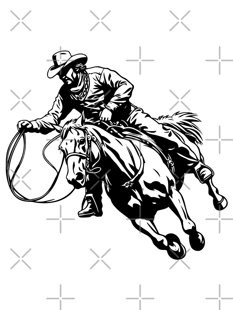 Thumbnail 3 of 3, Scarf, Cowboy Roping Rodeo Western Cattle Lasso Ropers Ranch designed and sold by inkoutninja.
