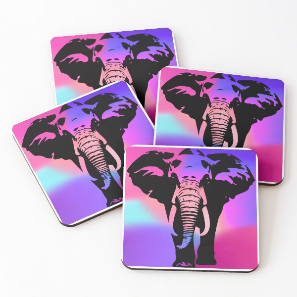 Item preview, Majestic Elephant Silhouette on Vibrantly Multicolored Background designed and sold by Fredster1966.
