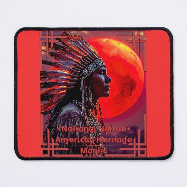 Item preview, Native American Heritage Tribute with Sunset Moon – Unique Cultural Print designed and sold by MelissaMelovich.