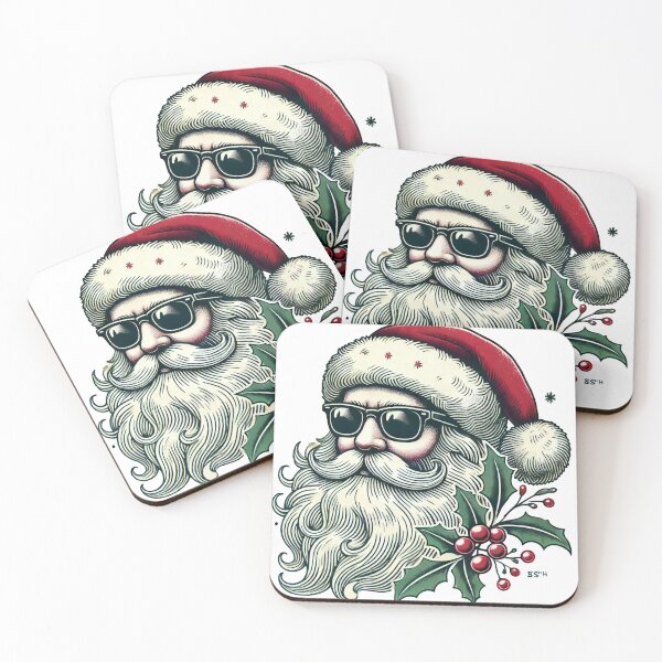 Item preview, Retro Santa Claus with Sunglasses and Holly designed and sold by lubushop1.