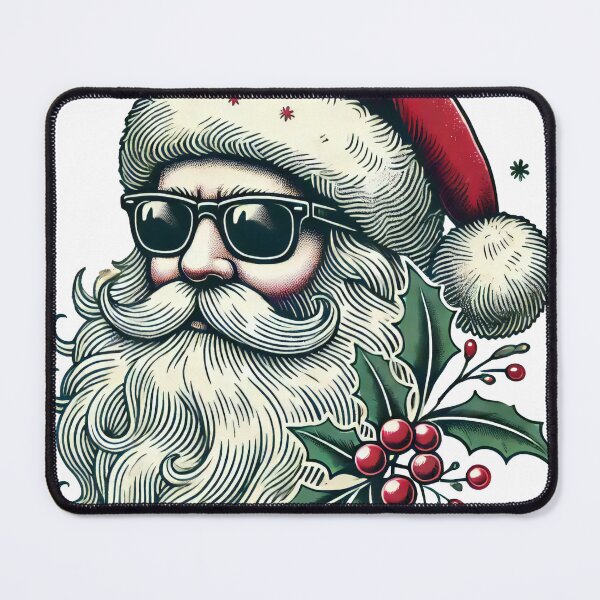 Item preview, Retro Santa Claus with Sunglasses and Holly designed and sold by lubushop1.