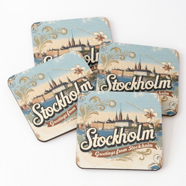 Item preview, Stockholm Sweden Vintage Travel Retro Postcard Design designed and sold by TravelPostcardGems.