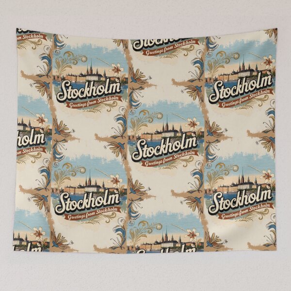 Item preview, Stockholm Sweden Vintage Travel Retro Postcard Design designed and sold by TravelPostcardGems.