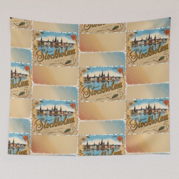 Item preview, Greetings from Stockholm Sweden Vintage Travel Retro Postcard Design designed and sold by TravelPostcardGems.