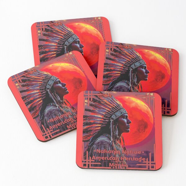 Item preview, Native American Heritage Tribute with Sunset Moon – Unique Cultural Print designed and sold by MelissaMelovich.