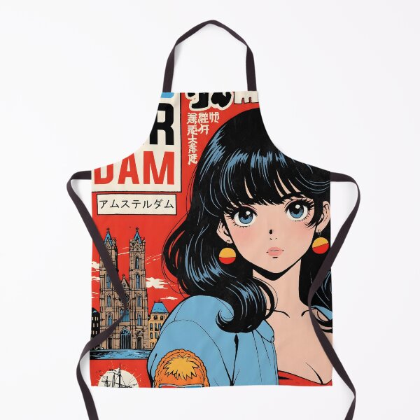 Item preview, Amsterdam Netherlands Retro Anime Girl 80s Vintage Travel designed and sold by Retro-Anime9.