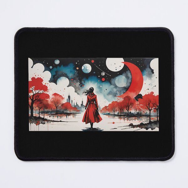 Item preview, Autumn Skies Landscape Watercolor Poster Atomic Pop Art designed and sold by arivervixen.