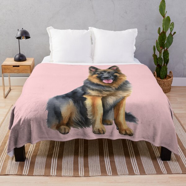 Item preview, German Shepherd Watercolor (pink) designed and sold by Magnolia Valley Art.