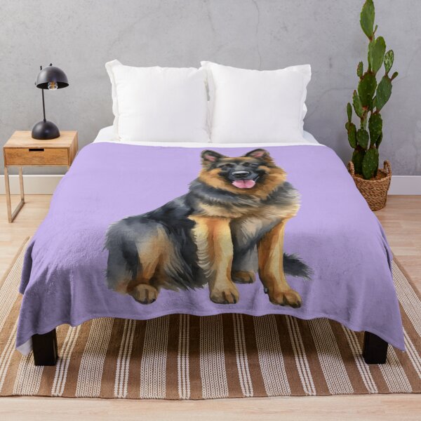 Item preview, German Shepherd Watercolor (purple) designed and sold by Magnolia Valley Art.