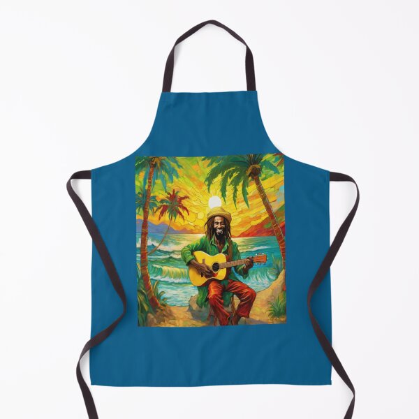 Item preview,  "Caribbean Melodies: Rastafarian Guitarist by the Turquoise Sea" designed and sold by Artisticanvas.