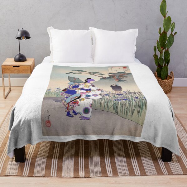 Item preview, Elegant Women Strolling through Irises - 1893 by Toshikata designed and sold by Kina-design.