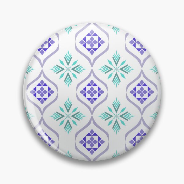 Item preview, Retro Geometric Snowflake Pattern in Teal and Purple on Black designed and sold by ANGOON7455.