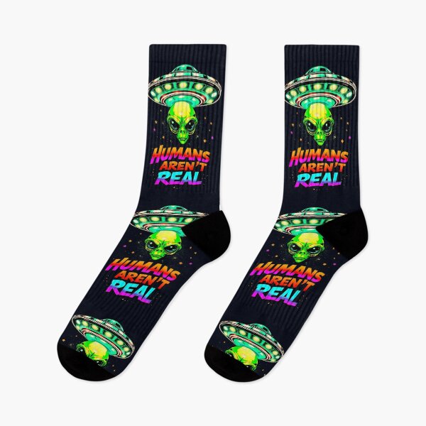 Item preview, Humans Aren't Real Alien UFO Funny Quote designed and sold by TheArtOfPat.