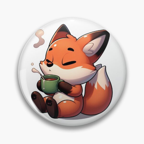 Item preview, Cute fox drinking tea sticker designed and sold by FluffyandCute.