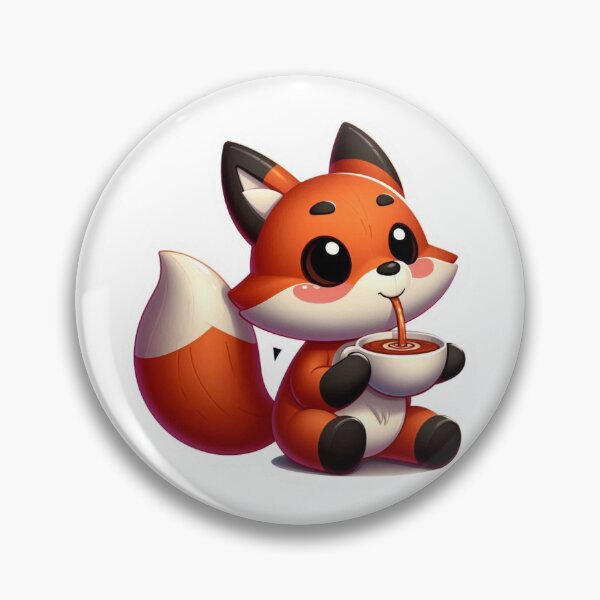 Item preview, Kawaii fox drinking tea sticker designed and sold by FluffyandCute.