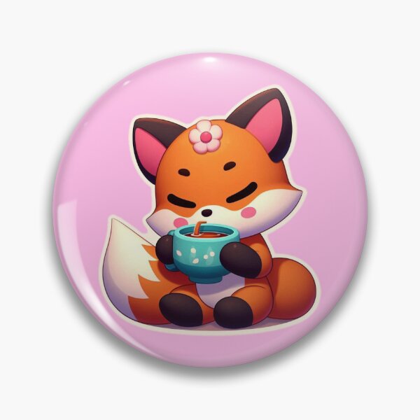Item preview, Cute fox drinking flowery tea sticker designed and sold by FluffyandCute.