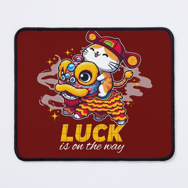 Item preview, Chinese New Year Fortune Cat Riding Lion Dance - Luck Is On The Way designed and sold by The magic Yellow bus.