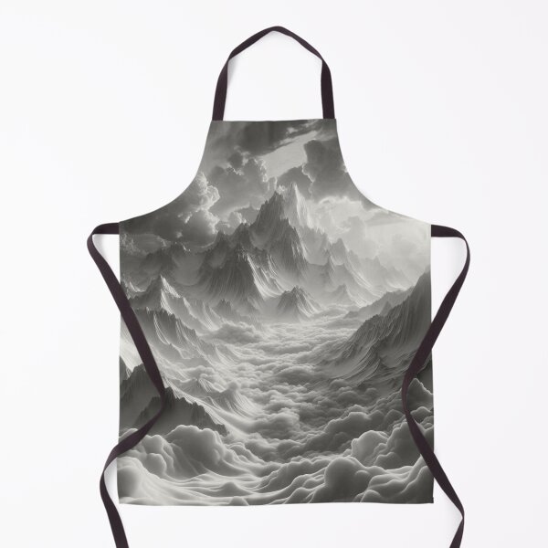 Item preview, Black and White Mountain Landscape with Clouds designed and sold by choder61.