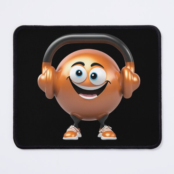 Item preview, Cute Cartoon Kettlebell Character Doing Bicep Curls with Mini Weights designed and sold by Jasava Shop.