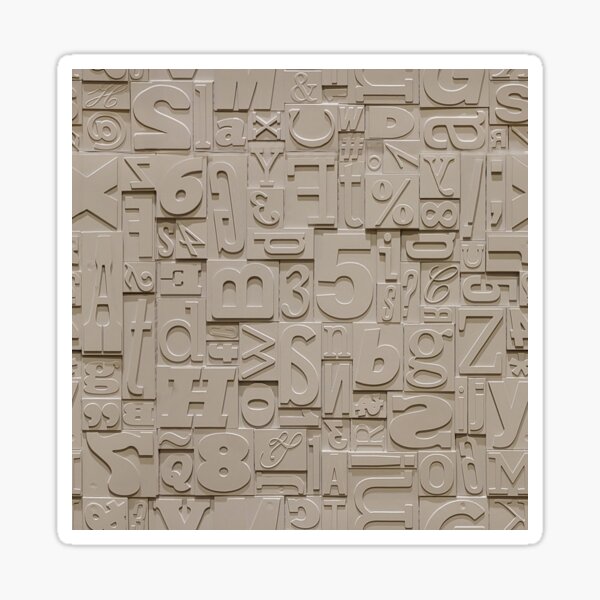 Geometric Typography Grid: A Modern Abstract Pattern for Everyday Style Sticker