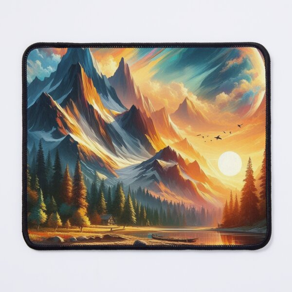 Item preview, Vibrant Mountain Landscape with Sunset and Birds designed and sold by choder61.