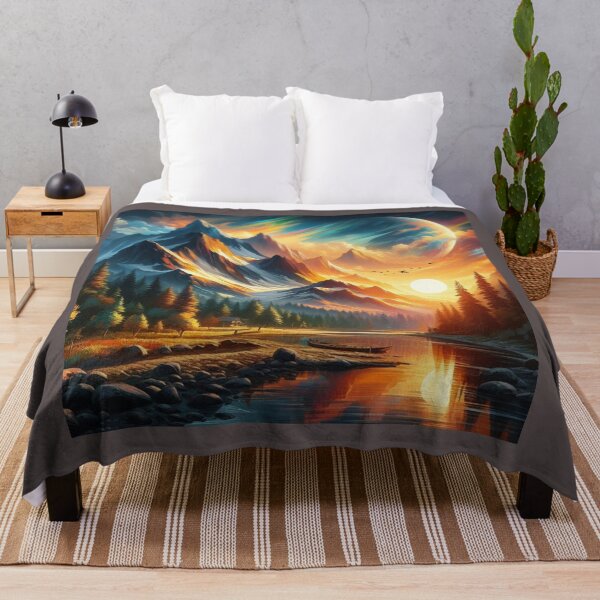 Item preview, Vibrant Mountain Landscape with Sunset and Birds designed and sold by choder61.