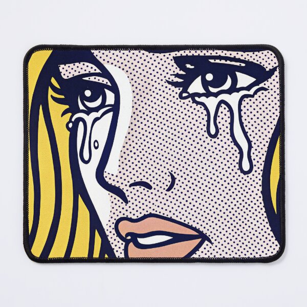 Item preview, A pop art illustration of a blonde woman with large, dramatic tears, evoking deep sadness. designed and sold by PholPol1959.