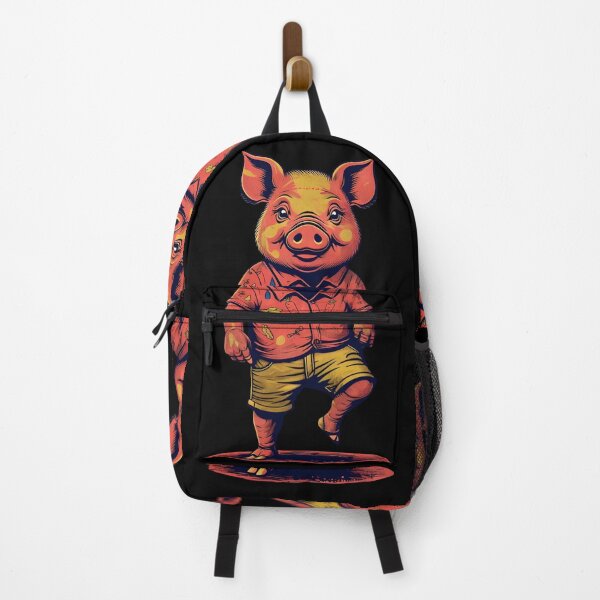 Item preview, Anthropomorphic Pig In Retro-Pop Neon Noir Style Portrait designed and sold by jasperDesigns.