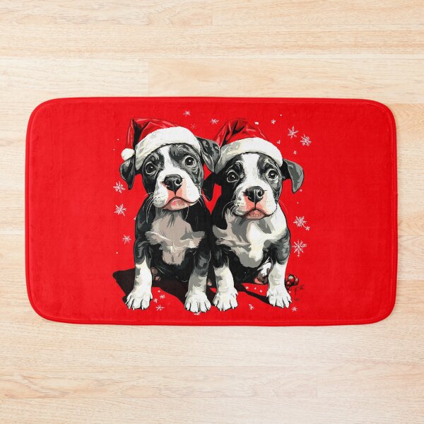 Item preview, Cute Little Pitbull Christmas Puppies designed and sold by Artbyminga.
