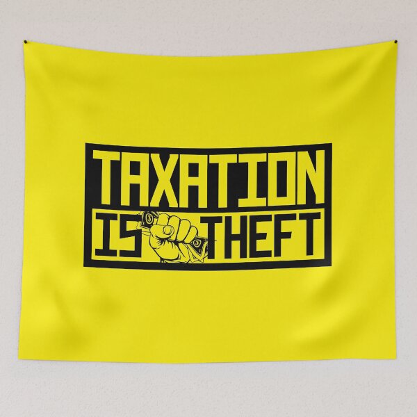 Item preview, Taxation Is Theft Fistful of Dollars Black designed and sold by LIBERTYMODE.