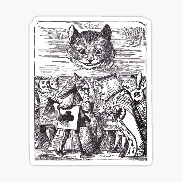Cheshire Cat and Queen Sticker
