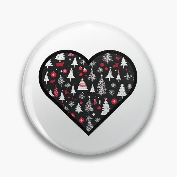 Item preview, Holiday Heart - Black Christmas Patterned Heart designed and sold by ha11e11.