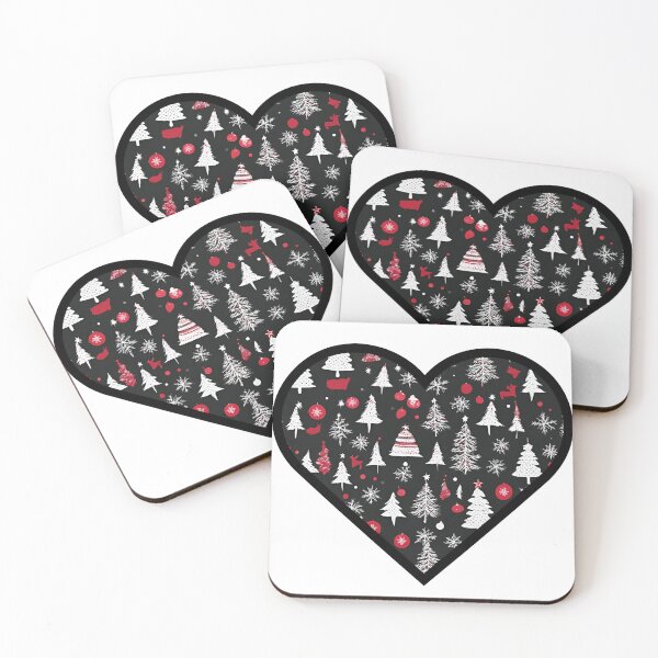Item preview, Holiday Heart - Black Christmas Patterned Heart designed and sold by ha11e11.
