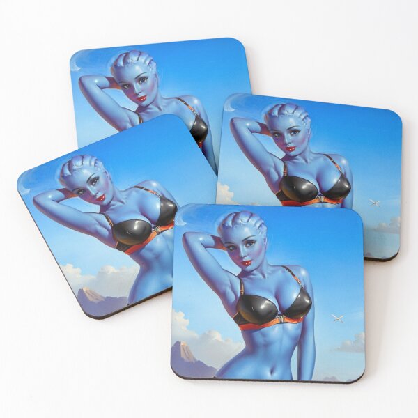 Item preview, Liara T'soni "Beach Pose" Retro Pin Up designed and sold by PinUpPavilion.