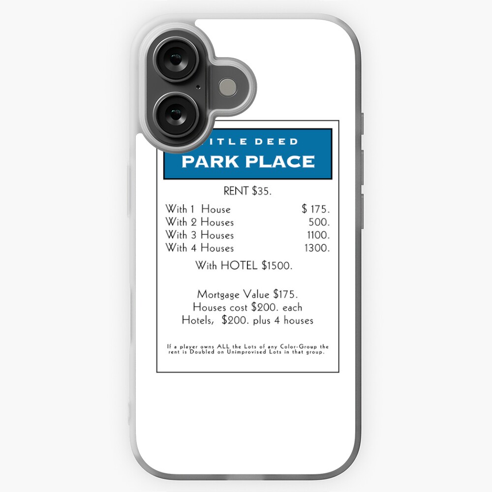 Monopoly Park Place Title Deed Card Sticker