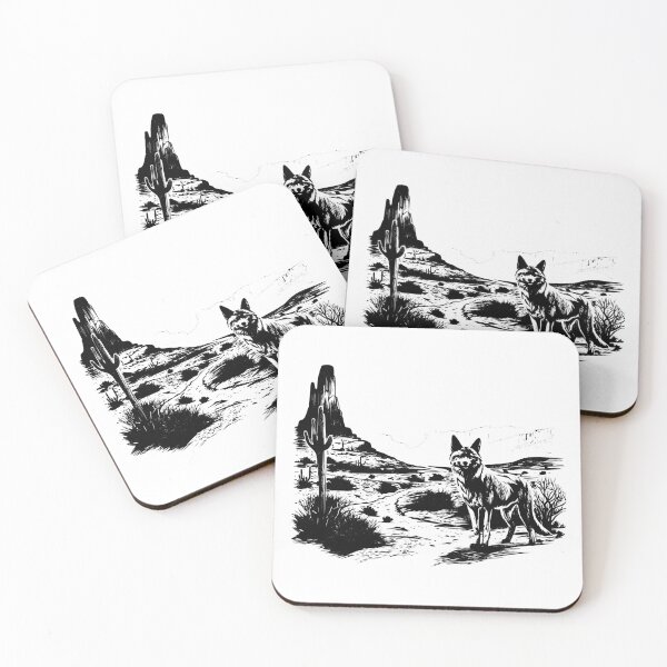 Item preview, Coyote Wolf Jackal Desert American Dog Brush Bush Wild designed and sold by inkoutninja.
